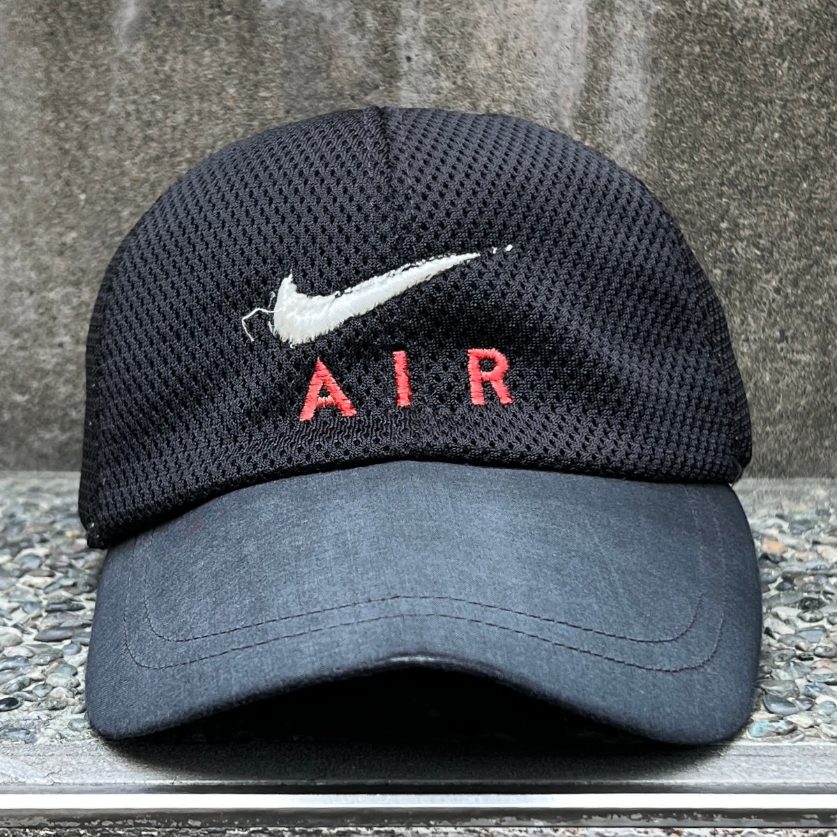90sy2k NIKE 海外企業 nylon OLD CAP ブラック メッシュ