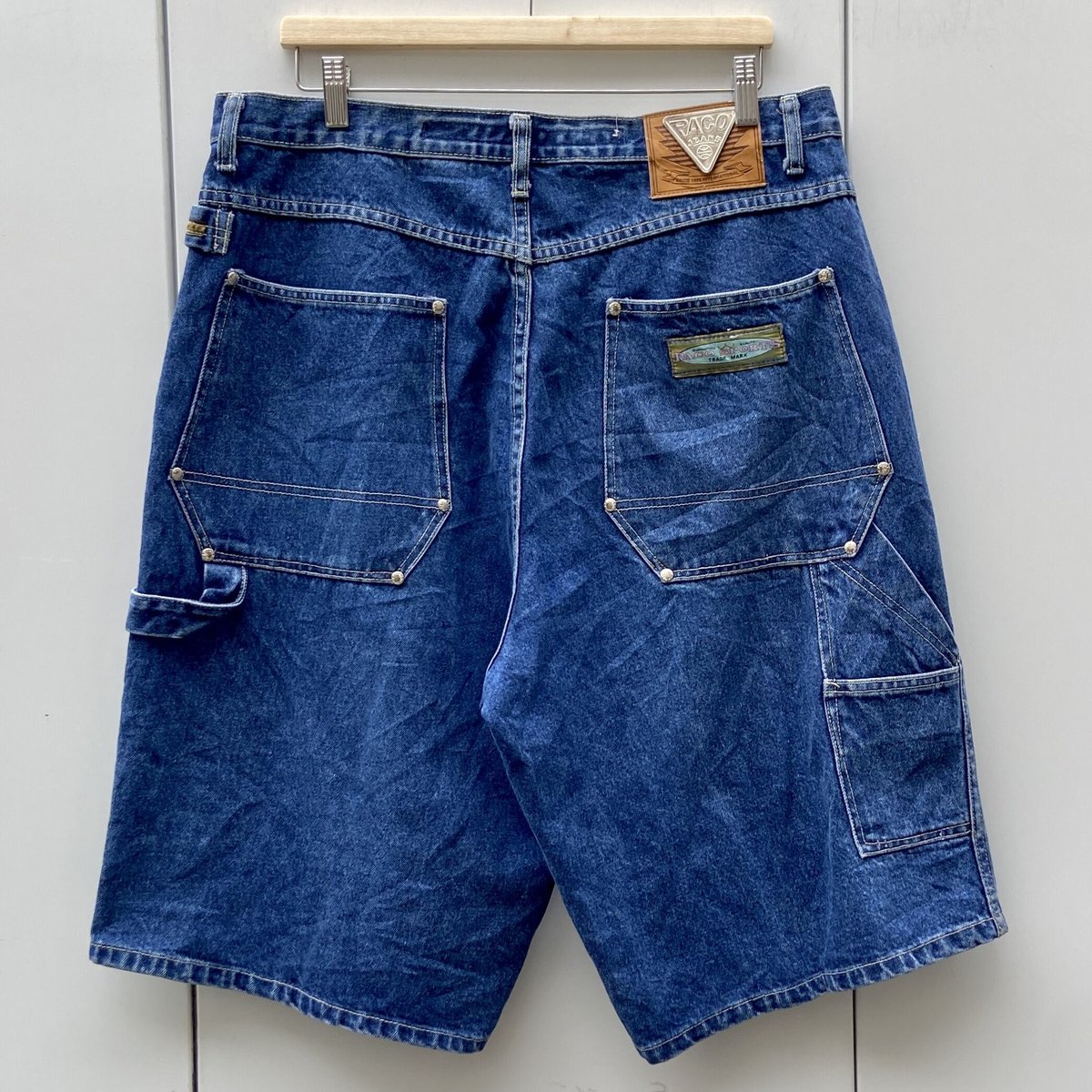 ブランドショッパー付き 【W40】Paco Jeans デニムショーツ 筆記体ロゴ