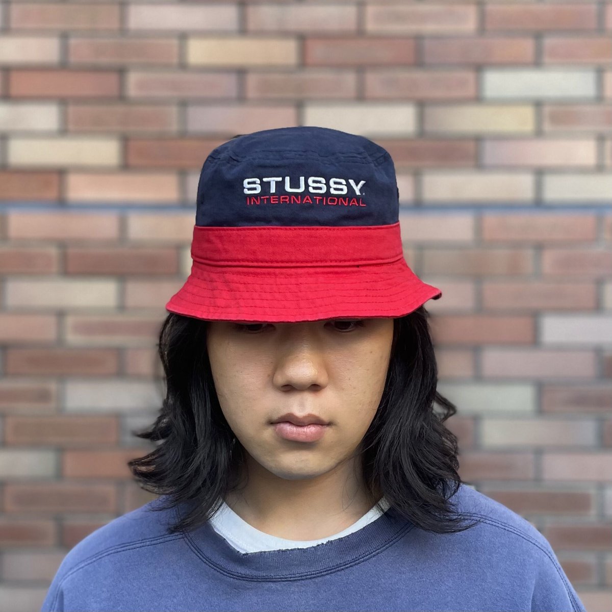 STUSSY/ステューシー バイカラーバケットハット 00年代 (USED 