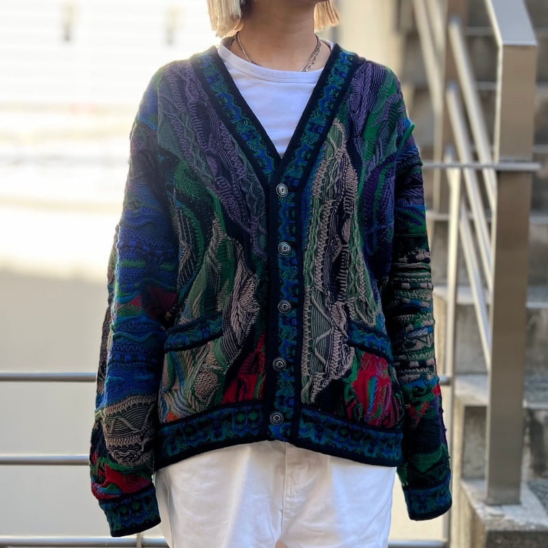 COOGI/クージー 3Dミックス カーディガン 90年代 Made in COOGI/クージー 3Dミックス カーディガン 90年代 Made in