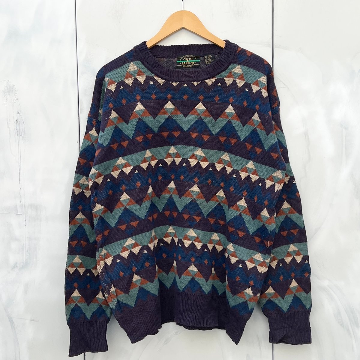 CROFT&BARROW/クロフトアンドバロー ミックスボーダー柄セーター 90年代 (USED) CROFT&BARROW/クロフトアンドバロー ミックスボーダー柄セーター 90年代 (USED)