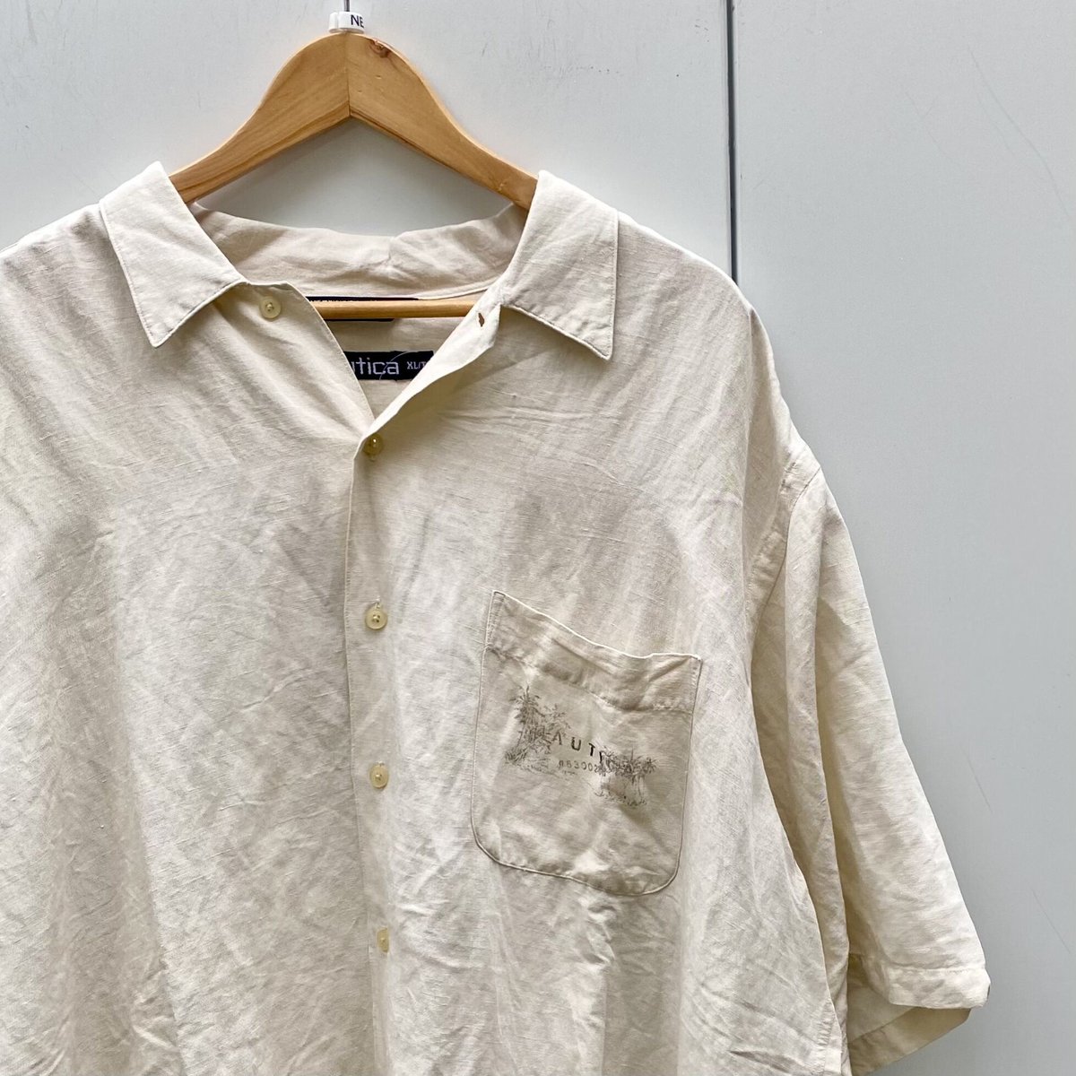 NAUTICA/ノーチカ リネン混半袖シャツ 90年代 (USED)
