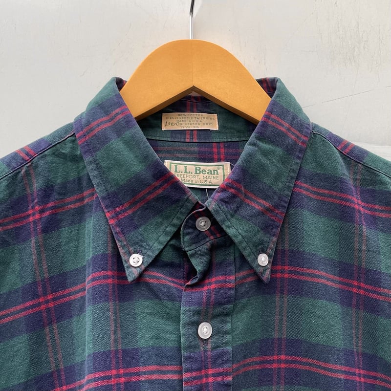 人気ランキング1位~(売れ筋商品) LL BEAN/エルエルビーン チェックボタンダウンシャツ 90年代 男性用
