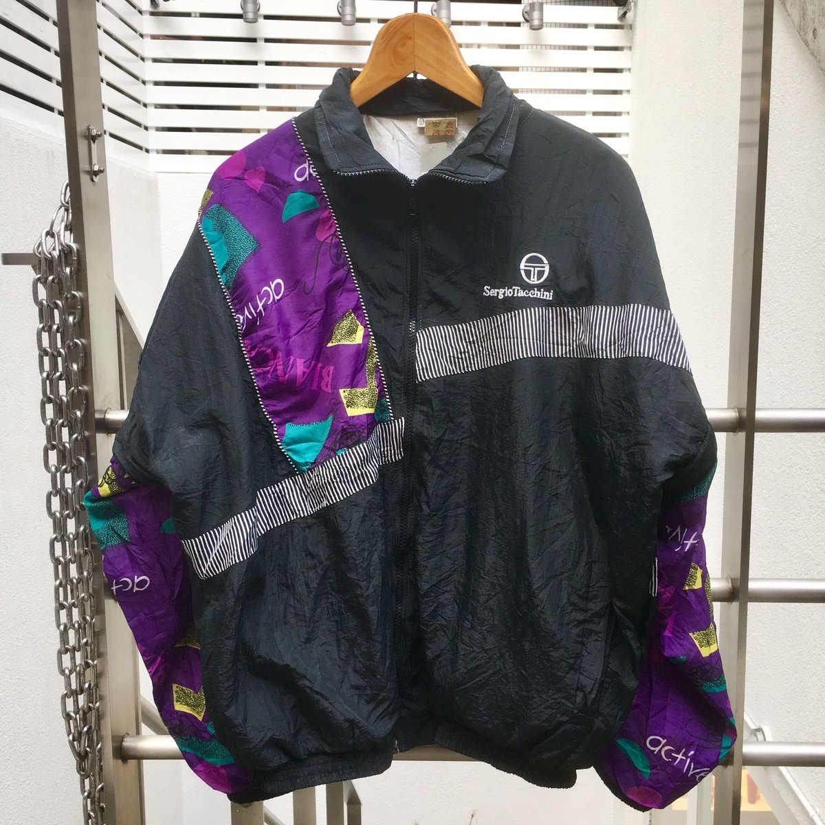 90s Sergio Tacchini ヴィンテージナイロンジャケット