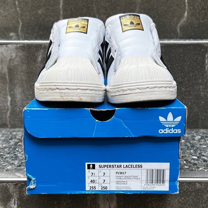 adidas/アディダス SUPERSTAR LACELESS 2019年製 (箱付きUSED...