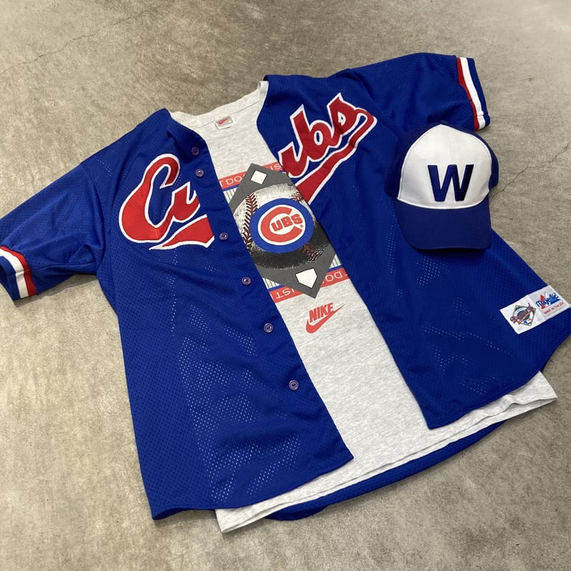 -モデル形状DYNASTY MLB CHICAGO CUBS シカゴカブス ゲームシャツ ベースボールシャツ メンズM /eaa326908