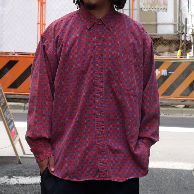 90sラルフローレン CHAPS ウエスタン 総柄シャツ USA製 90s CHAPS ラルフローレン ビンテージ半袖総柄シャツ グリーン