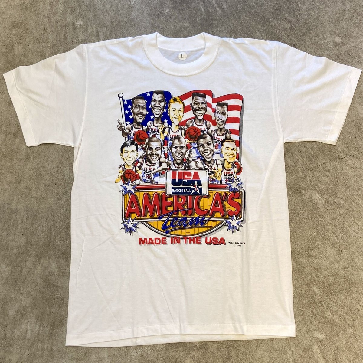 USA BASKETBALL DREAM TEAM/USAバスケットボールドリームチーム Tシャツ 92年製 (DEADSTOCK)