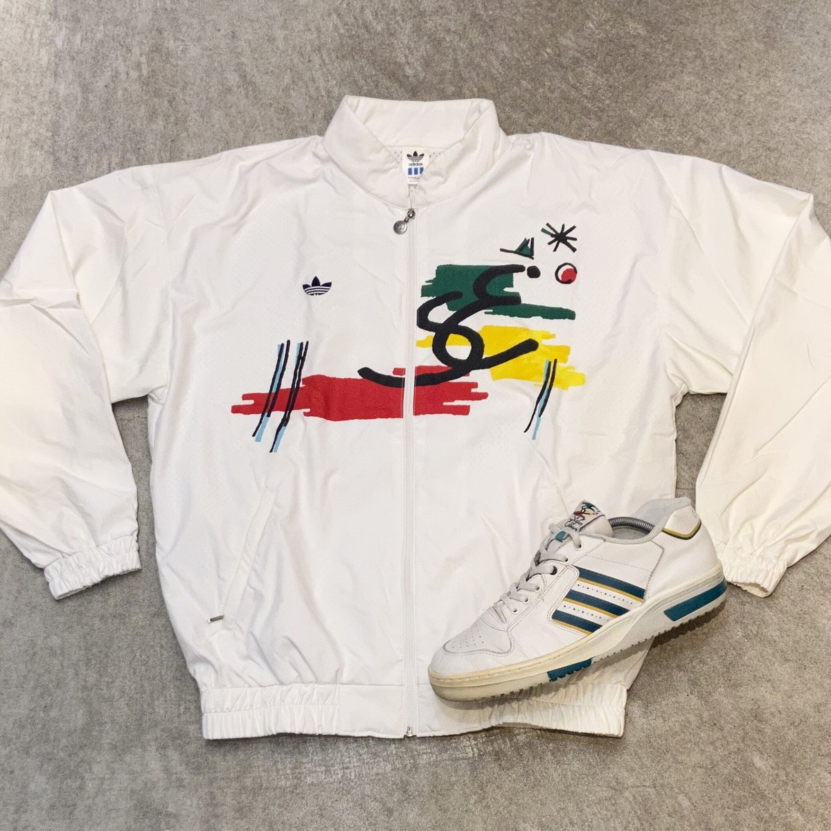 レア 90s adidas ステファン・エドバーグ ナイロンジャケット XL レア 90s adidas ステファン・エドバーグ ナイロンジャケット XL