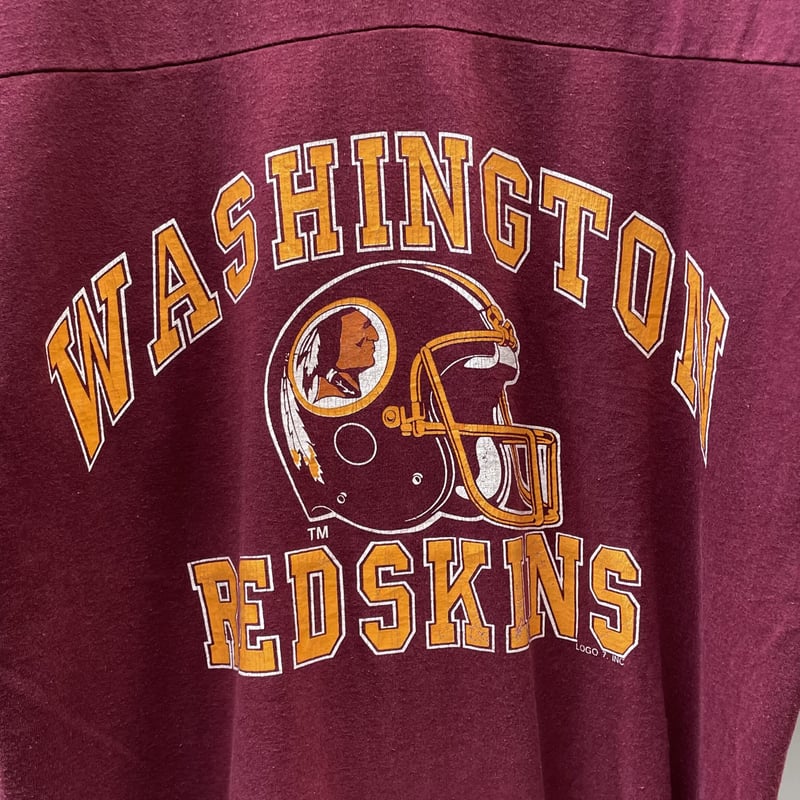 90年代 LOGO7 NFL WASHINGTON REDSKINS ワシントンレッドスキンズ Vネック フットボール五分袖Tシャツ USA製 メンズL ヴィンテージ /eaa318046