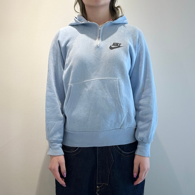 NIKE/ナイキ ハーフジップ ロゴフードスウェット 80年前後 NIKE/ナイキ ハーフジップ ロゴフードスウェット 80年前後