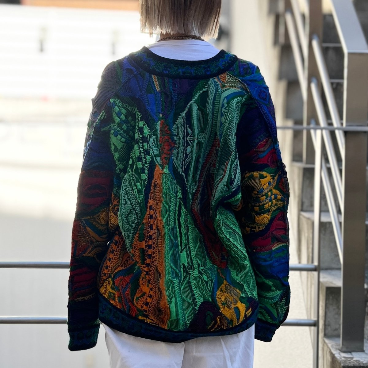 COOGI/クージー 3Dミックス カーディガン 90年代 Made in COOGI/クージー 3Dミックス カーディガン 90年代 Made in