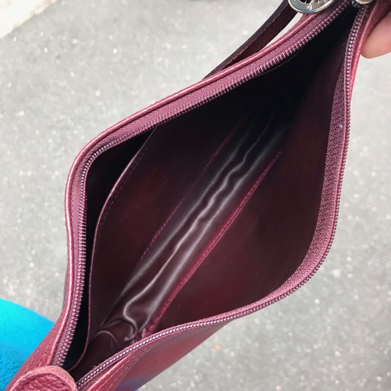 LONGCHAMP/ロンシャン レザーショルダーポーチ 2000年前後 Made