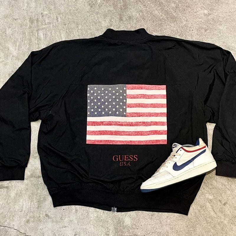稀少 GUESS 90s USA製 バックロゴ ムートンボアジャケット XL GUESS/ゲス ジップジャケット 90年代 (USED) | chameleon wear