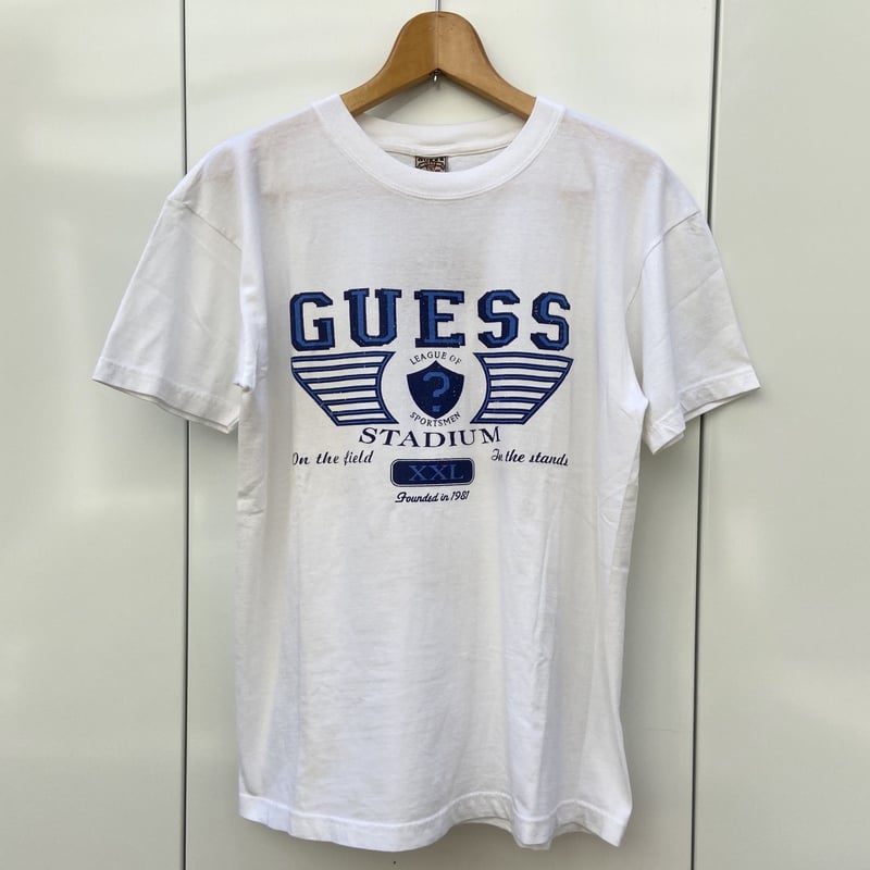 90年代 ゲス Guess BY GEORGES MARCIANO 半袖 ロゴTシャツ USA製 メンズL ヴィンテージ /eaa251638