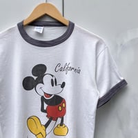 Velva Sheen MICKEY MOUSE/ベルバシーン ミッキーマウス リンガーTシャツ 90年前後 Made in USA (USED)