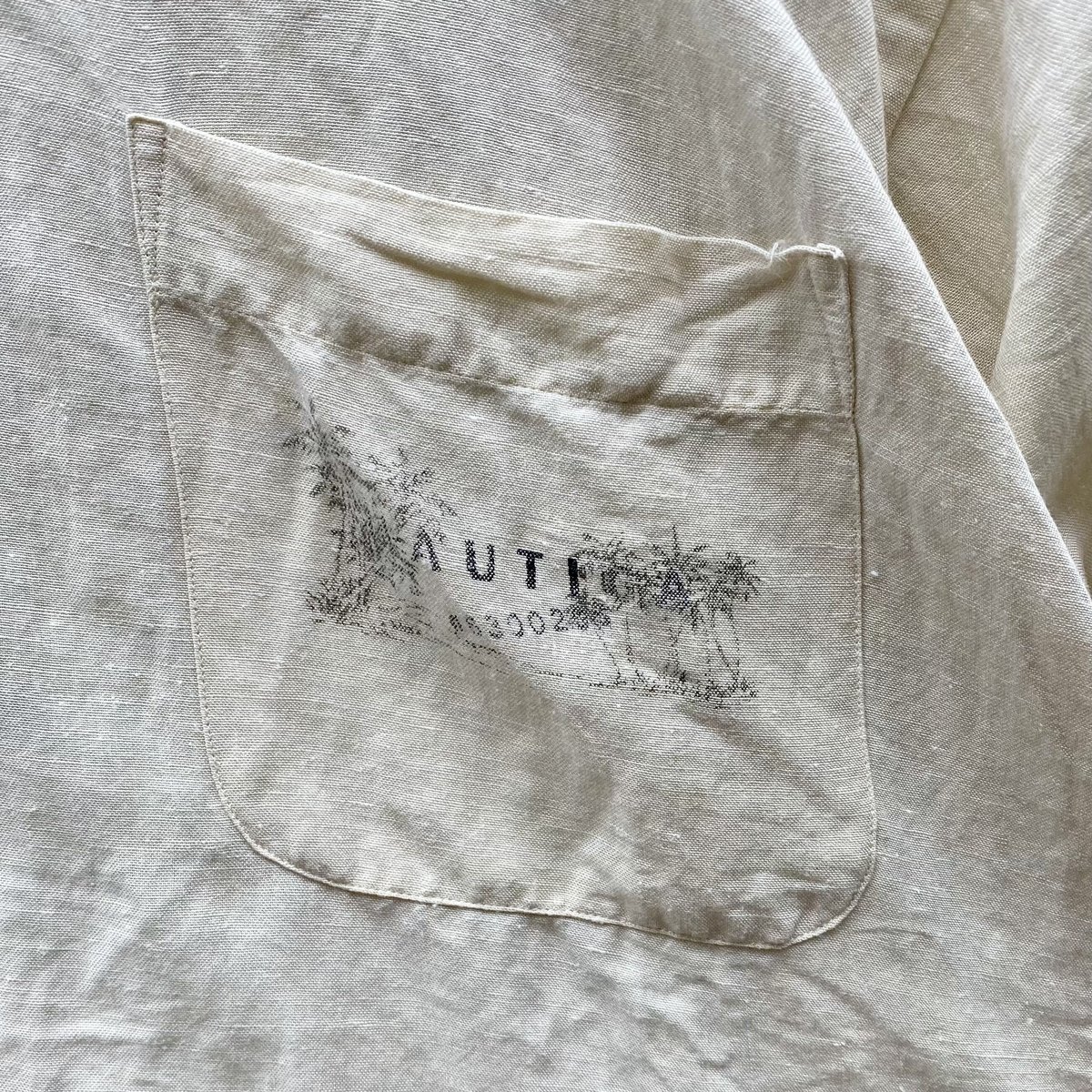NAUTICA/ノーチカ リネン混半袖シャツ 90年代 (USED)