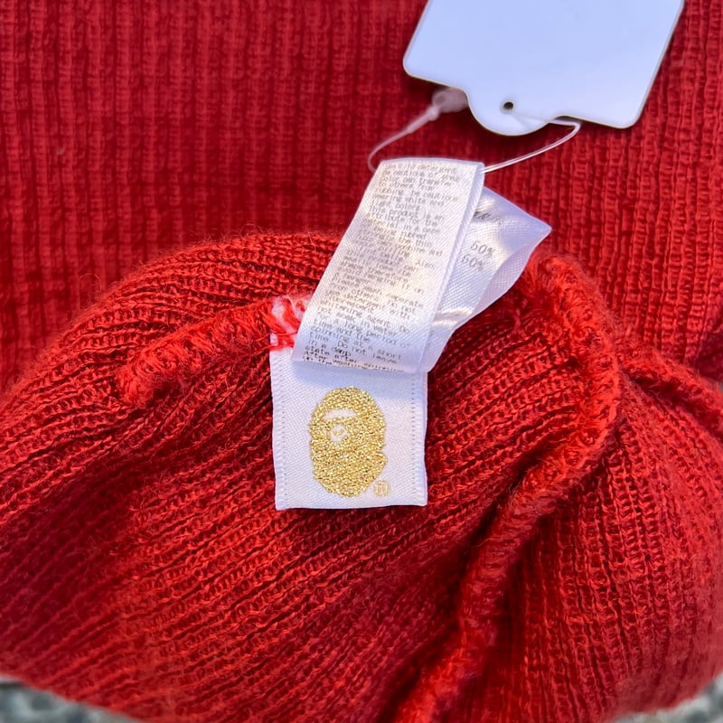 A BATHING APE ニットキャップ ビーニー 赤 レッド A BATHING APE/ベイシングエイプ PIRATE STORE ニットキャップ