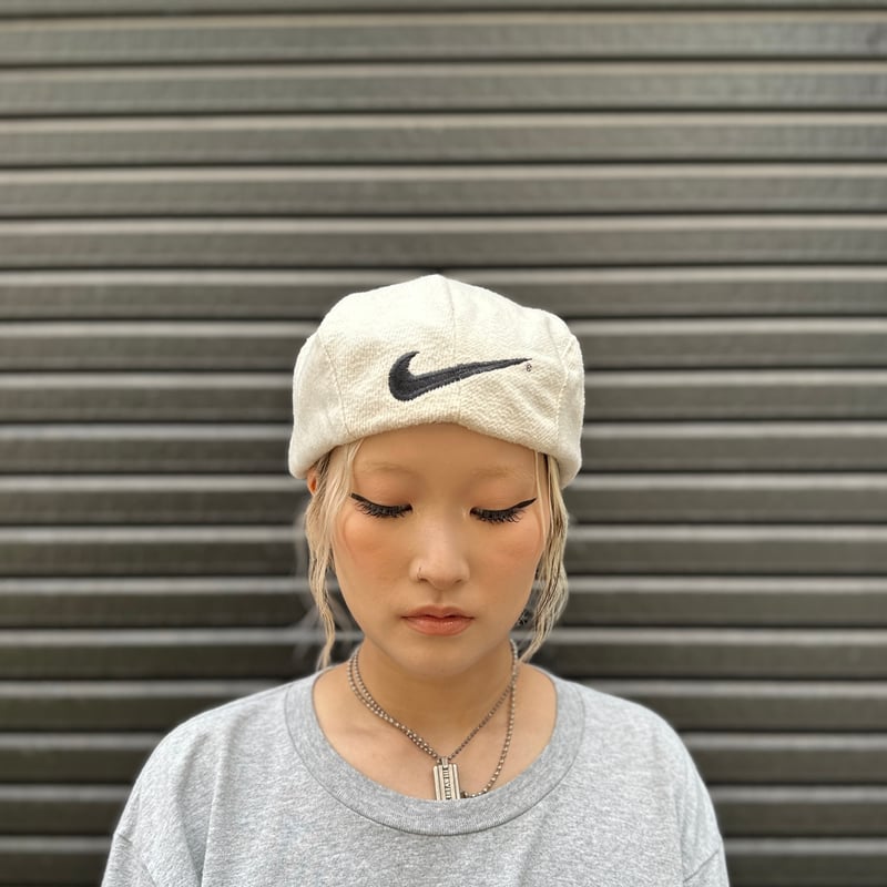 nike  ハンチング USA製 90s NIKE Wide Corduroy Hunting Cap 黒 L ナイキ 太畝