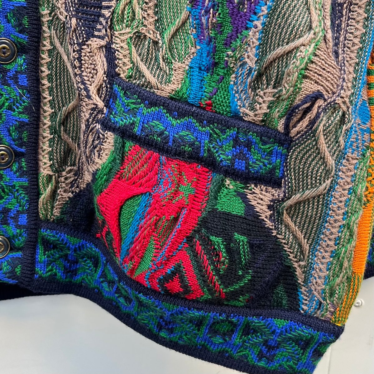 COOGI/クージー 3Dミックス カーディガン 90年代 Made in COOGI/クージー 3Dミックス カーディガン 90年代 Made in