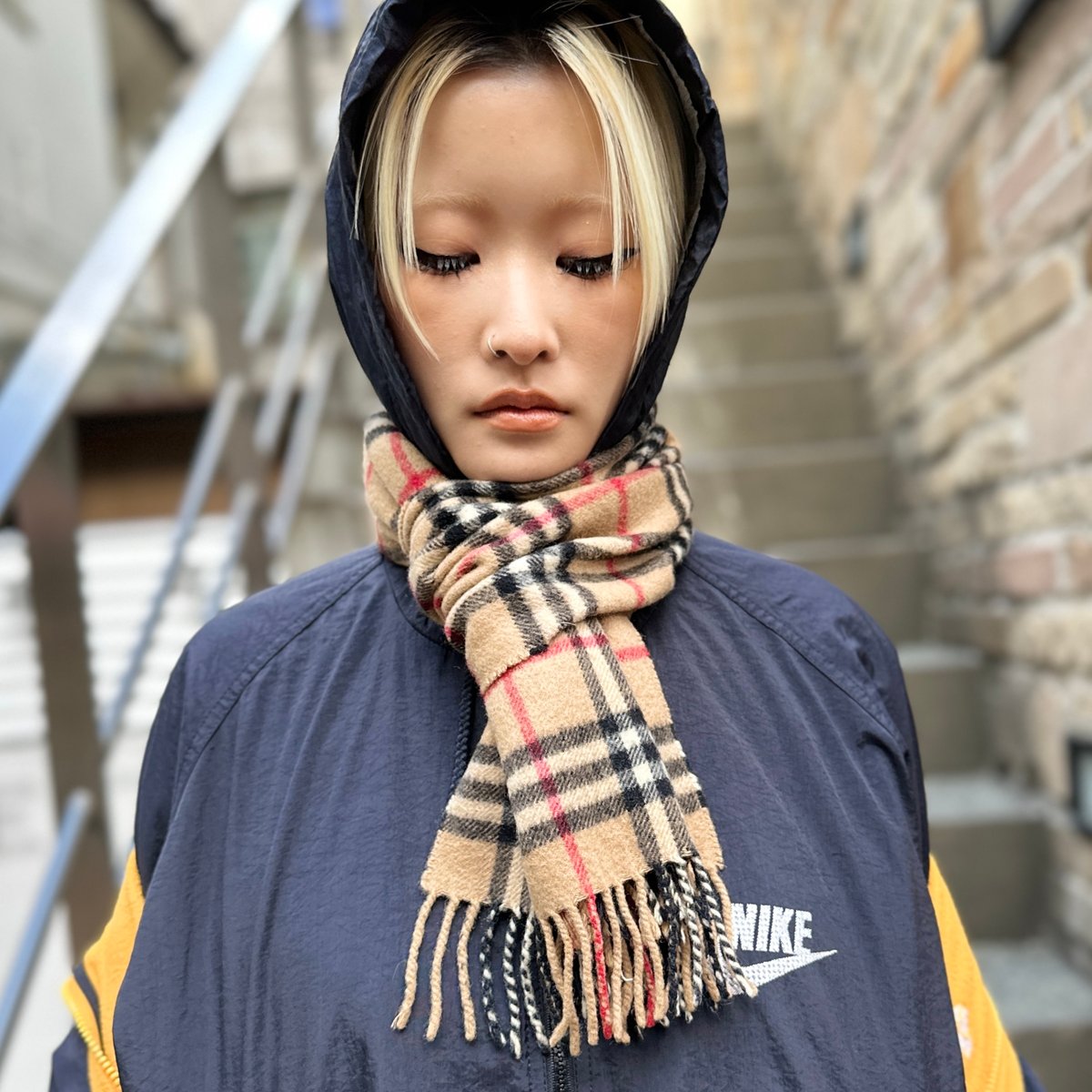 BURBERRYS/バーバリー カシミア ノバチェックマフラー 90年代 Made in  