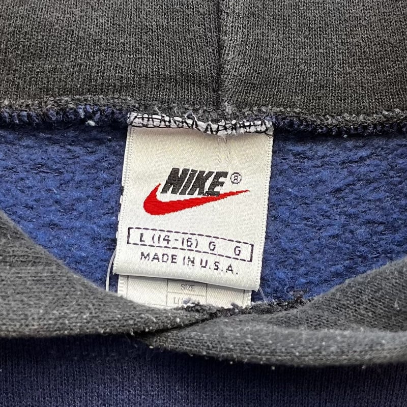 NIKE/ナイキ ビッグロゴ フードスウェット 90年代 Made in USA (USED)...