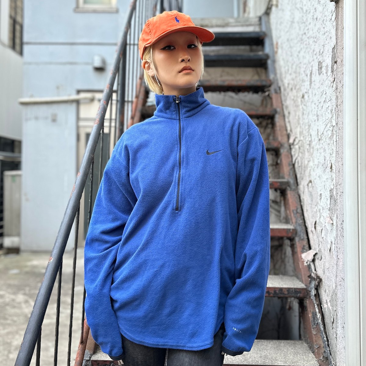 ナイキ nike fit therma 90s テック y2k gyakusou NIKE/ナイキ THERMA-F.I.T. ハーフジップフリース 90年代 (USED