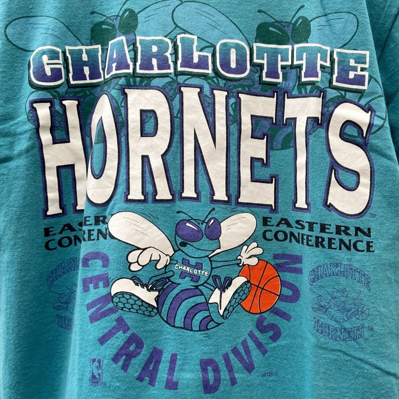 NBA HORNETS/ シャーロット ホーネッツ ロゴTシャツ 90年代 Made In U...