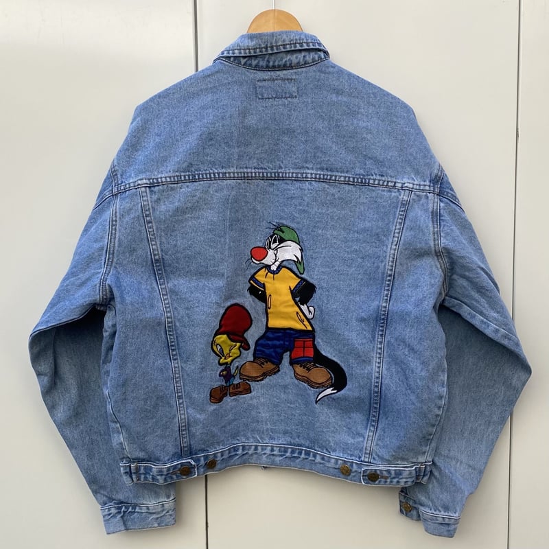 TOP LINE USA/トップラインUSA ルーニー柄刺繍ジャケット 90年代 TOP LINE USA/トップラインUSA ルーニー柄刺繍ジャケット 90年代