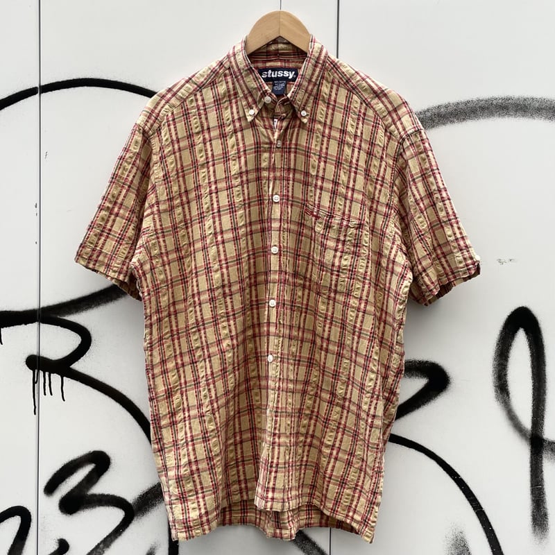 STUSSY/ステューシー チェック半袖ボタンダウンシャツ 90年代 STUSSY/ステューシー チェック半袖ボタンダウンシャツ 90年代