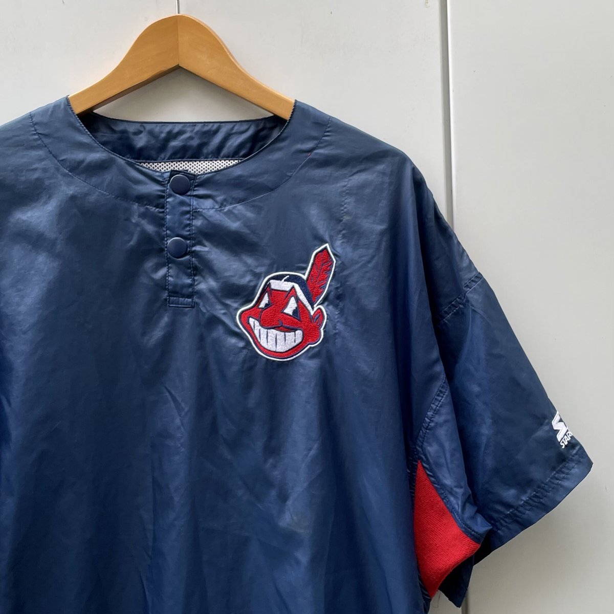 90s スターター MLB インディアンス 人気 ベースボールシャツ XLサイズ