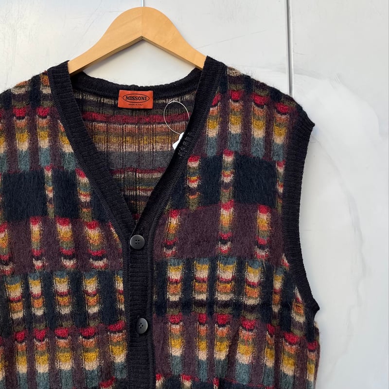 MISSONI/ミッソーニ 前開きニットベスト 90年前後 Made in ITALY MISSONI/ミッソーニ 前開きニットベスト 90年前後 Made in ITALY