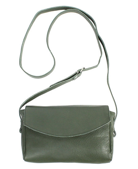 KATE SHERIDON ケイトシェリダン　バッグ　レザーハンドル　綿　緑格子 KateSheridan/ケイトシェリダン - Luna ソフトレザーショルダー