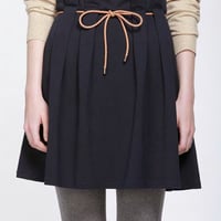 MissPatina/ミス・パティーナ-ベルト付きプリーツハイウエストスカート (ネイビー) 【セール】【イギリス】【ロンドン】【TOPSHOP】【VOGUE】【テイラースウィフト】【ヴィンテージ】