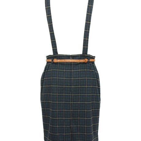 MissPatina/ミスパティーナ-Embrace Me Dungarees 肩ひも付きタータンチェック・ペンシルスカート(グリーン) 【セール】【ロンドン】【TOPSHOP】【テイラースウィフト】