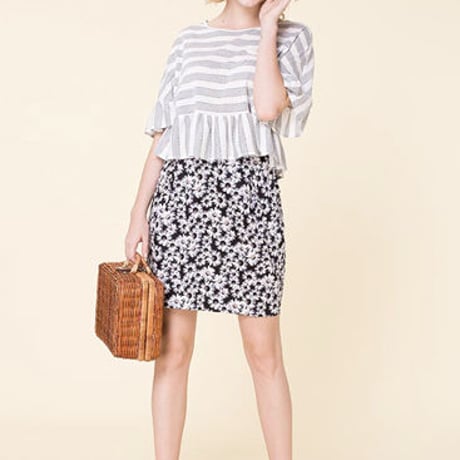 Miss Patina / ミス・パティーナ - Magnolia Mountain ラッフルボーダートップ 【セール】【ロンドン】【イギリス】【TaylorSwift着用ブランド】【TOPSHOP】