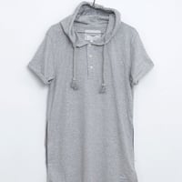 Profound Aesthetic / プロファウンド・エステティック - オーバーサイズ・フーデッド・ヘンリーネックTシャツ (ヘザー・グレー) 【ジャスティンビーバー】【セール】