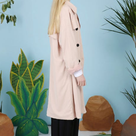 The Whitepepper / ザ・ホワイトペッパー - ルーズフィットトレンチコート(ピンク) 【セール】【ロンドン】【イギリス】【VOGUE】【ELLE】【TOPSHOP】【オーバーサイズ】