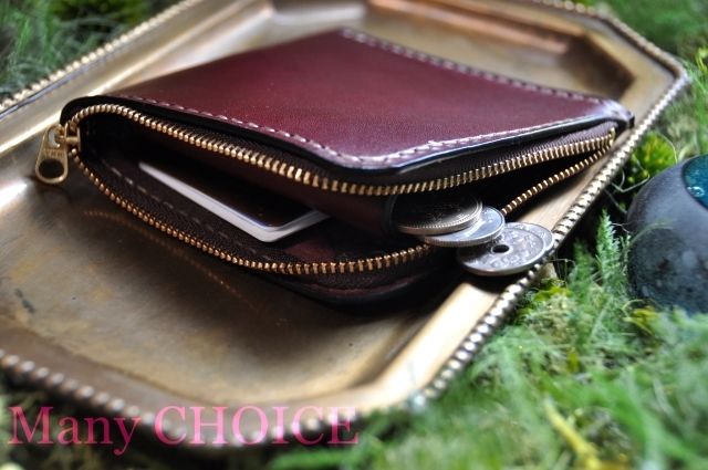 イタリアンレザー・帝王ブッテーロ・L型財布（葡萄酒） | 時を刻む革