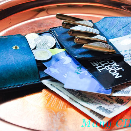イタリアンレザー・革新のプエブロ・2つ折りコインキャッチャー財布（改）（2色）