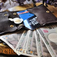 やみつきエルクのコンパクト２つ折り財布（焦げ茶）