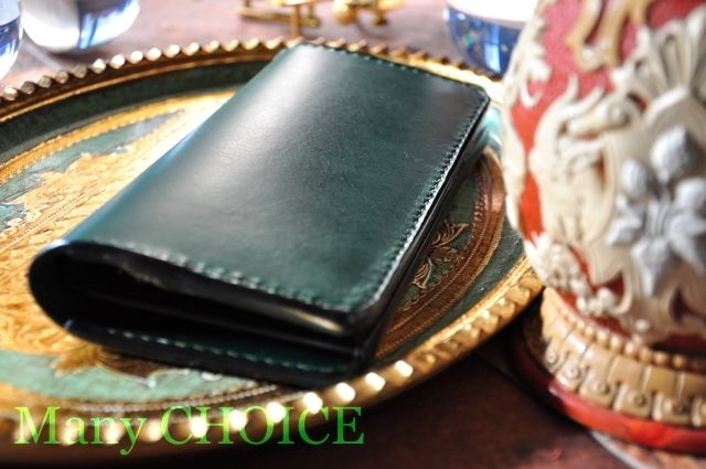 牛本革　イタリアンレザー　長財布　ヌメ革　フラップ　かぶせ　新品　グリーン レザークラフト優 長財布 イタリアンレザー マヤベリー 財布