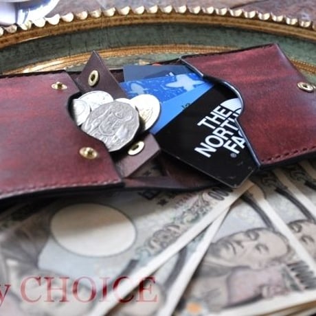 イタリアンレザー・革新のプエブロ・コンパクト２つ折り財布（コッチネラ×ショコラ）