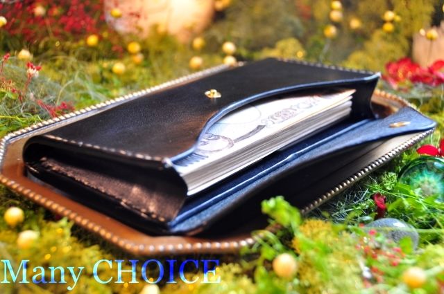 革の宝石・ルガトー・長財布2（黒） | 時を刻む革小物Many CHOICE