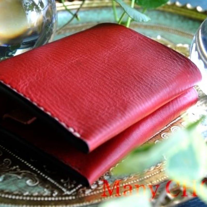 イタリアンオイルレザーアリゾナ・コンパクト2つ折り財布（マルボロ