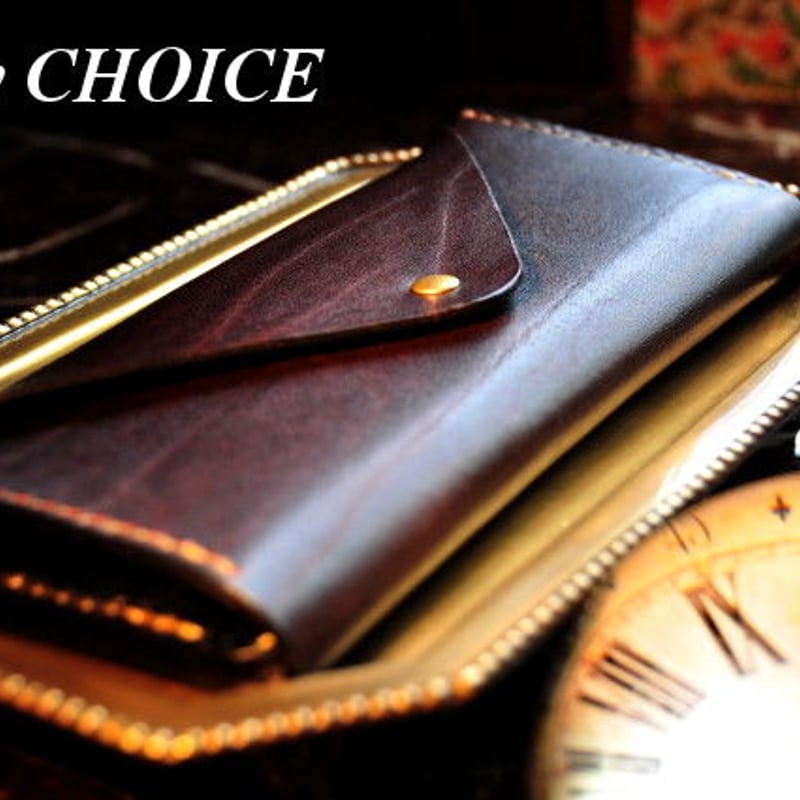 革の宝石ルガトー・長財布2（焦げ茶） | 時を刻む革小物Many CHOICE
