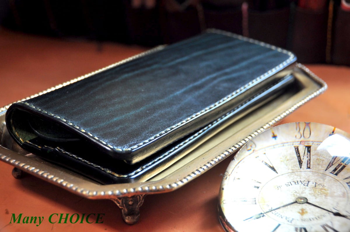 革の宝石・ルガトー・長財布(緑) | 時を刻む革小物Many CHOICE 革の宝石・ルガトー・長財布(緑) | 時を刻む革小物Many CHOICE