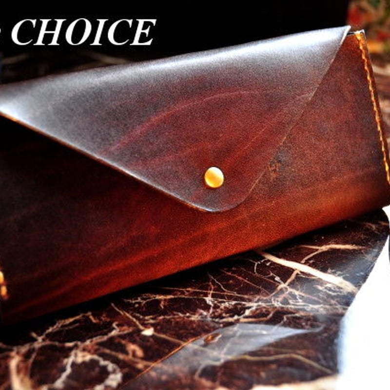 革の宝石ルガトー・長財布2（焦げ茶） | 時を刻む革小物Many CHOICE 