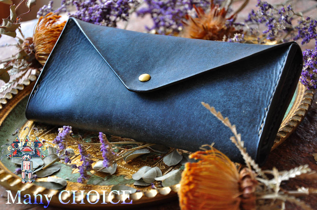 イタリアンレザー・革新のプエブロ・長財布2（ネイビー） | 時を刻む革