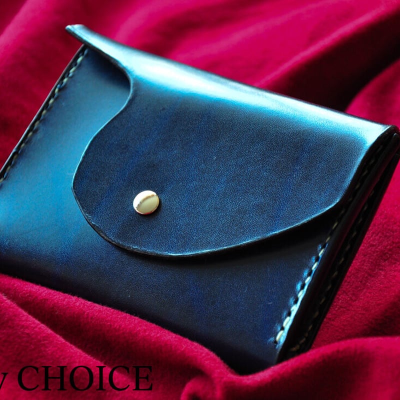革の宝石ルガトー・ミニマム財布（紺） | 時を刻む革小物Many CHOICE